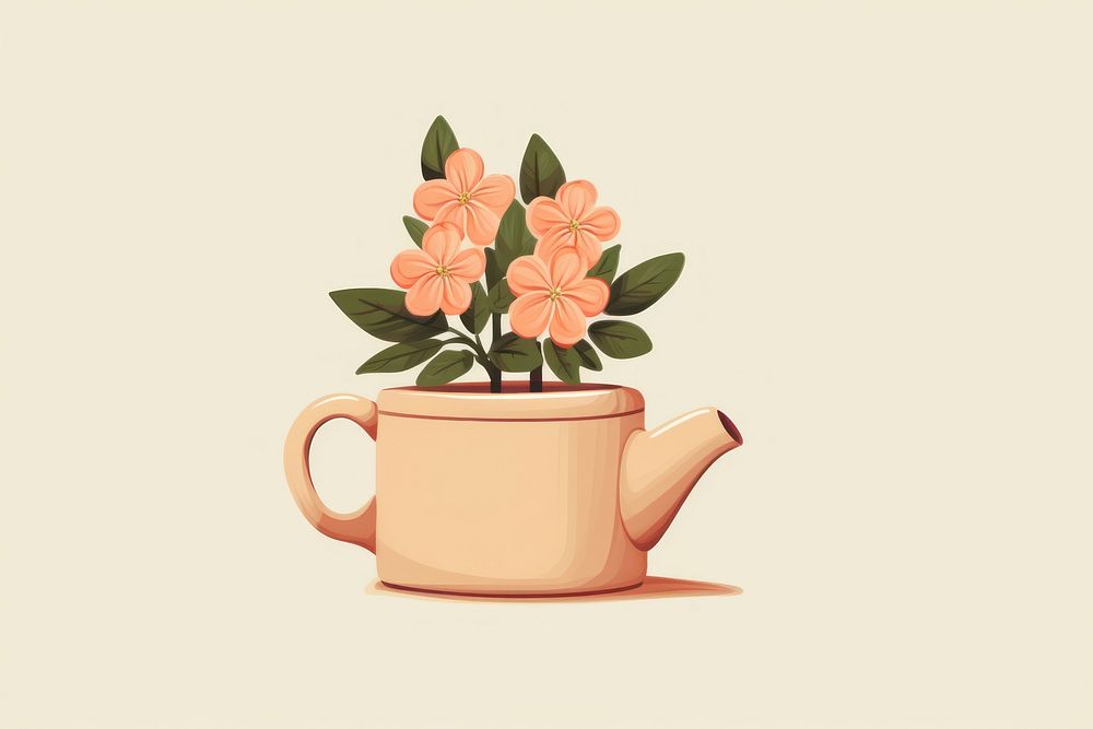 Flower inside tea pot teapot plant cup. AI generated Image by rawpixel.