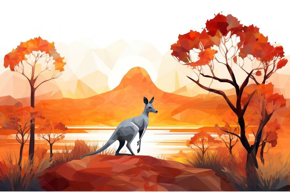 Australia kangaroo outdoors wallaby. AI generated Image by rawpixel.