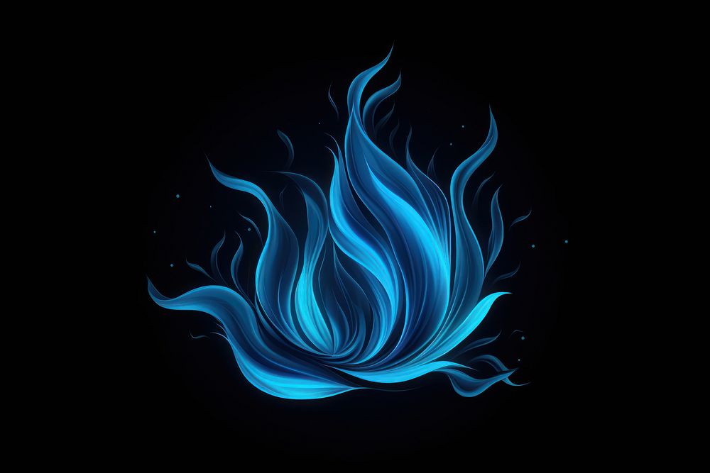 Blue fire pattern night black background. AI generated Image by rawpixel.