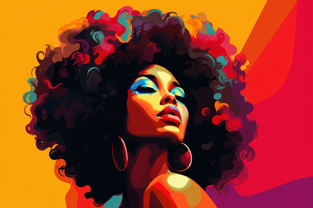Black woman art painting portrait. AI generated Image by rawpixel.