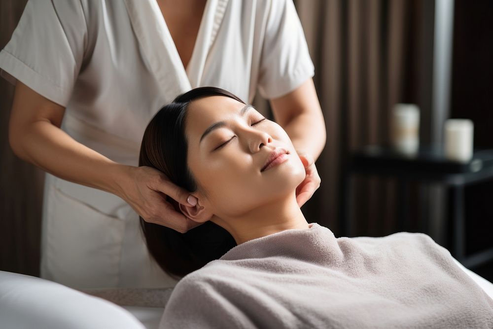 Massaging adult woman spa. AI generated Image by rawpixel.