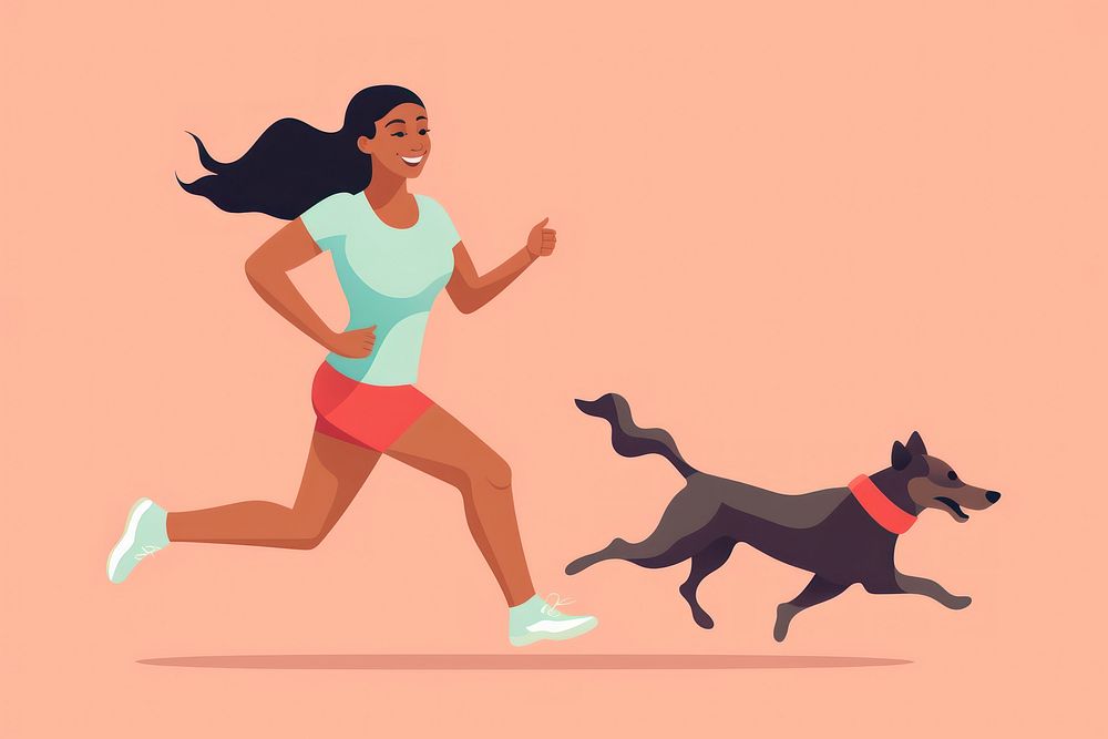 Running dog jogging mammal. AI generated Image by rawpixel.