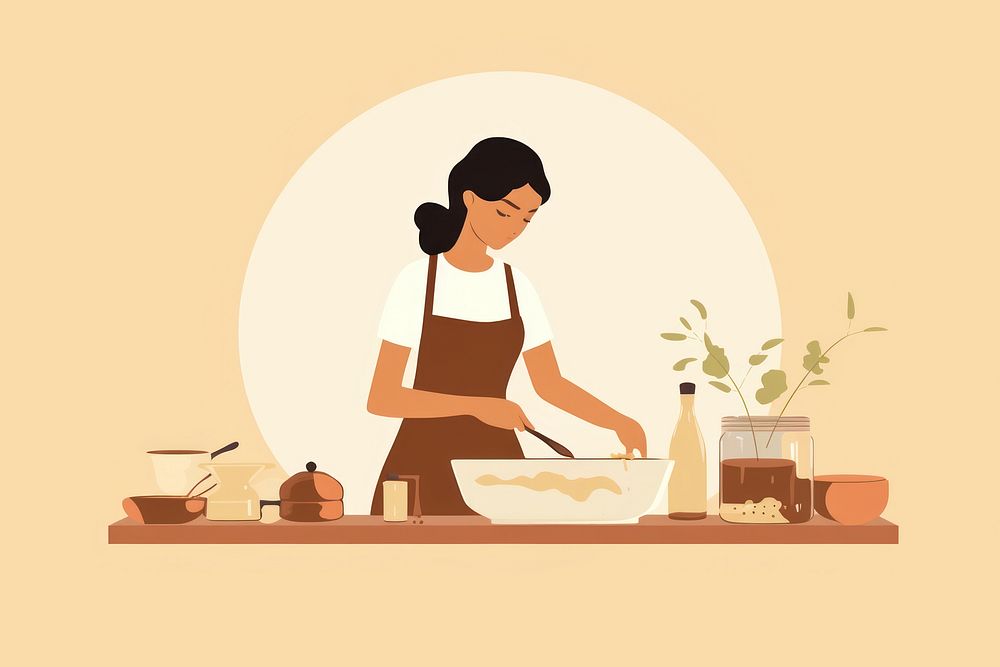 Cooking female adult apron. AI generated Image by rawpixel.