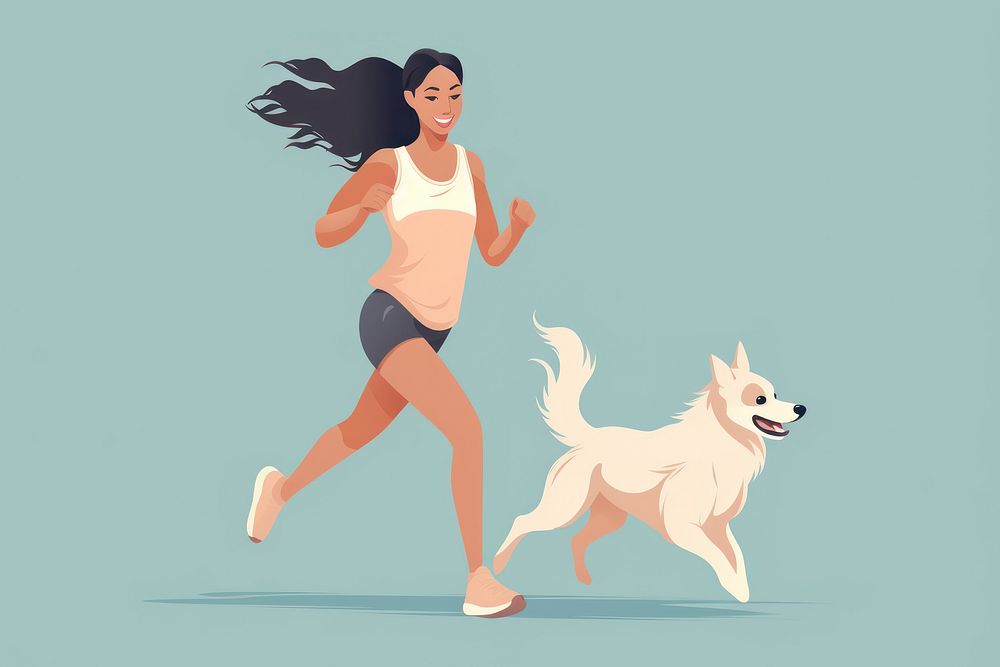 Running dog jogging mammal. AI generated Image by rawpixel.