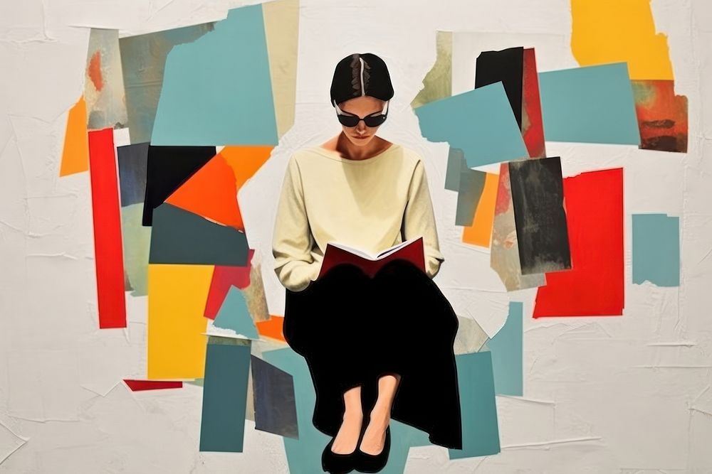 Woman reading art painting sitting. AI generated Image by rawpixel.