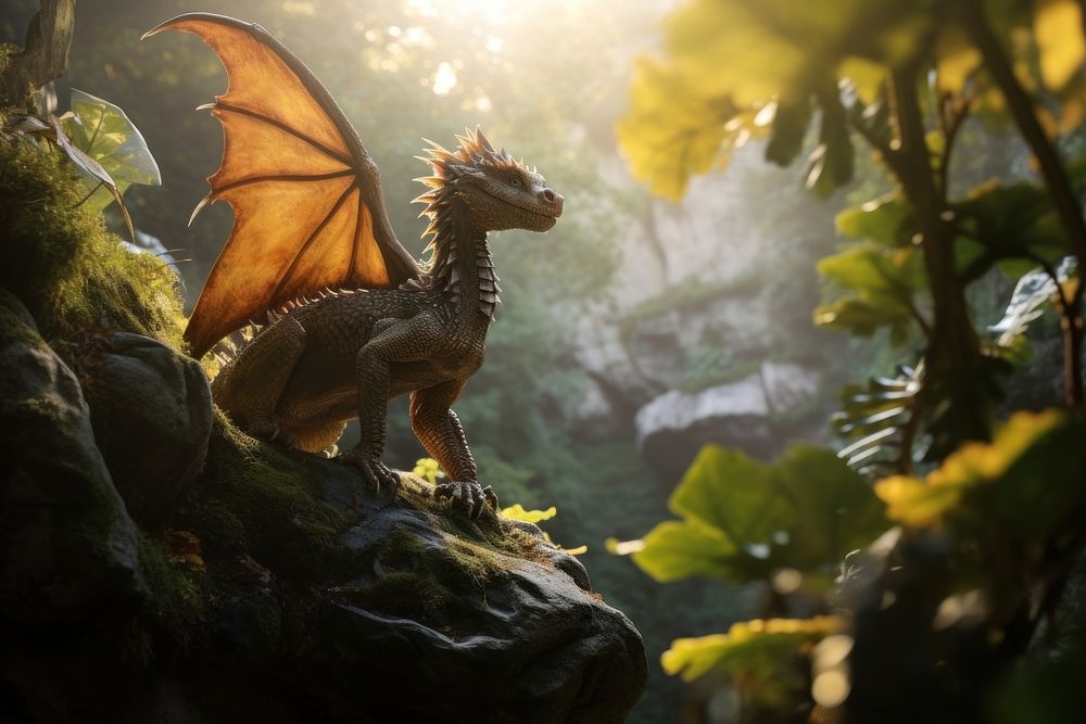 Dragon outdoors nature animal. AI generated Image by rawpixel.