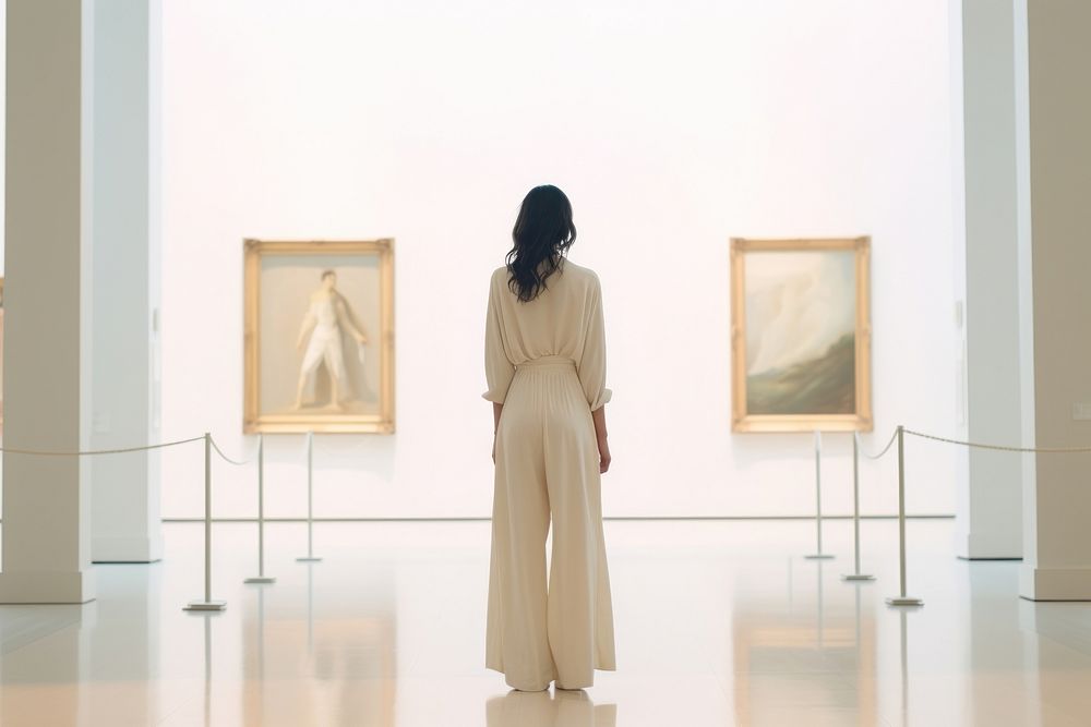 Art museum standing painting adult. AI generated Image by rawpixel.