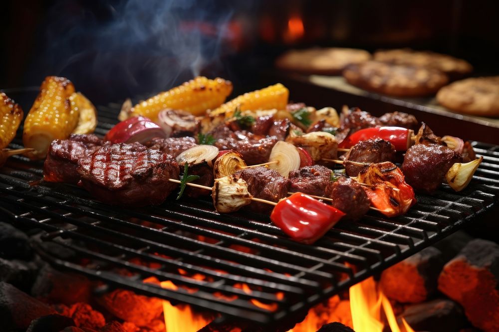 Bbq food grilling cooking. AI generated Image by rawpixel.