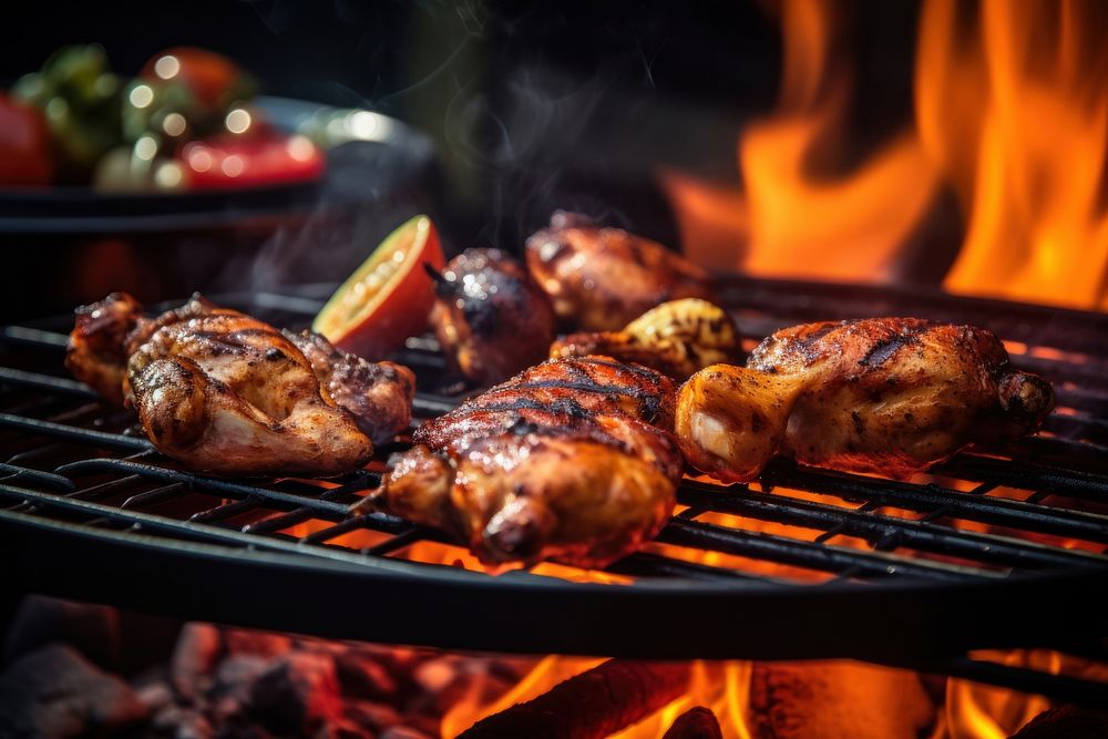Bbq food grilling cooking. AI generated Image by rawpixel.