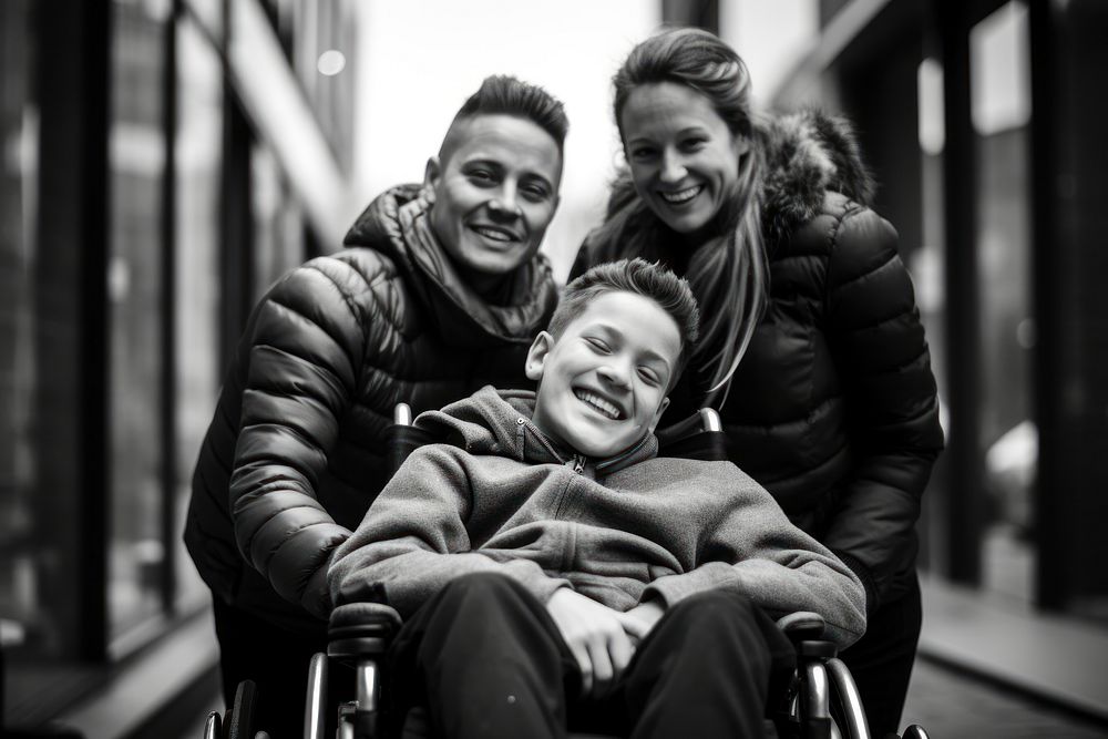 Disability mother wheelchair portrait adult. AI generated Image by rawpixel.