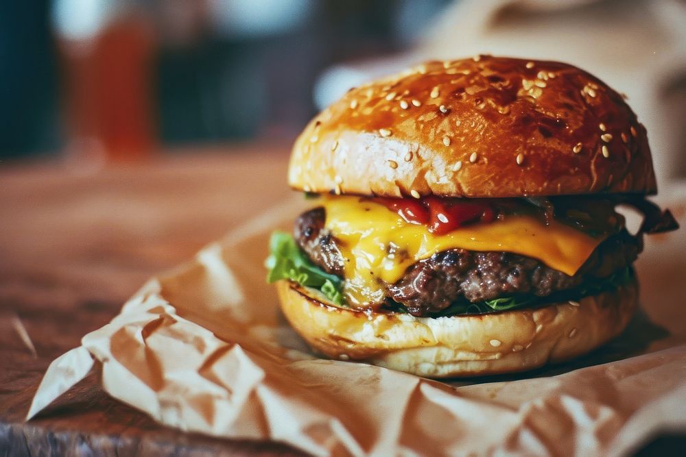 Hamburger cheese food freshness. AI generated Image by rawpixel.