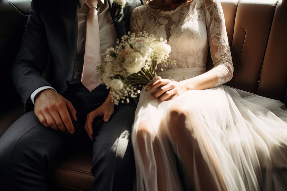 Newlyweds wedding fashion flower. AI generated Image by rawpixel.
