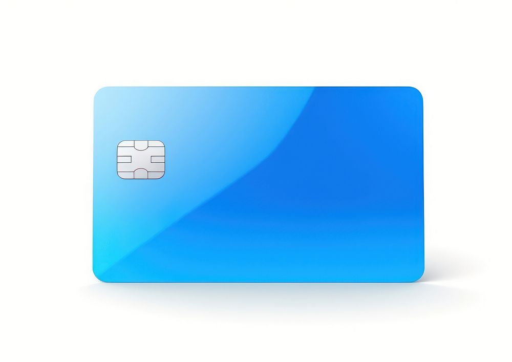 Blue credit card white background electronics technology. AI generated Image by rawpixel.