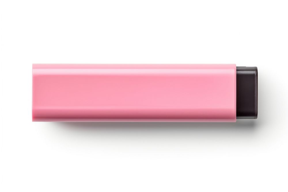 Pink highlighter cosmetics white background lipstick. AI generated Image by rawpixel.