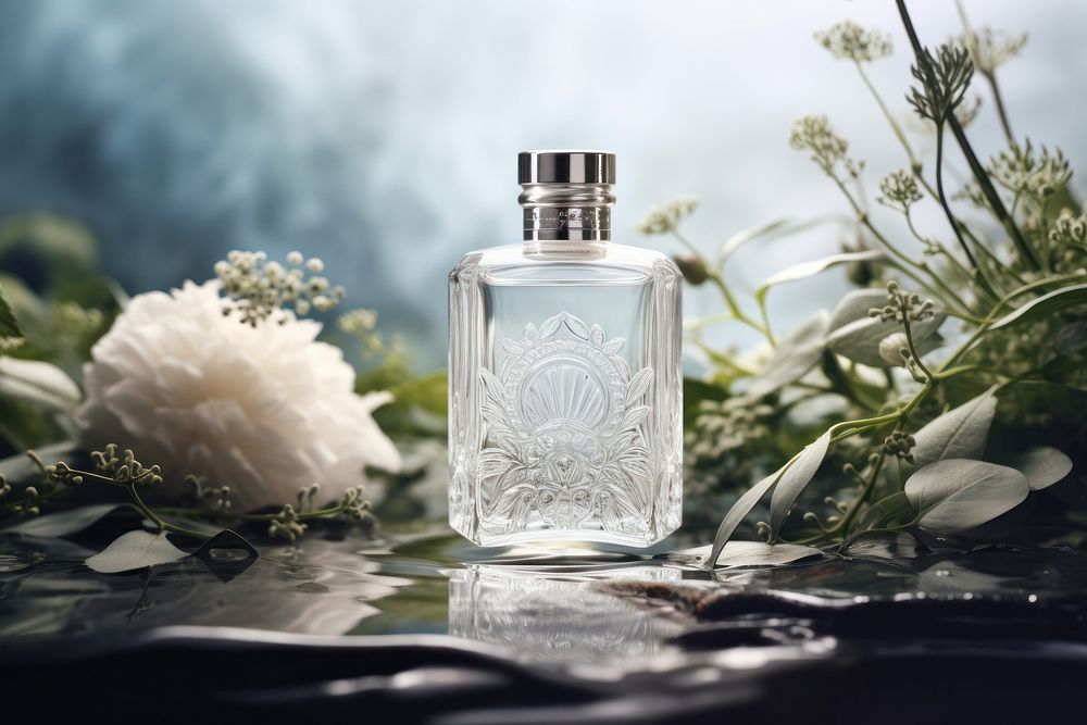 Prefume bottle cosmetics perfume white. AI generated Image by rawpixel.