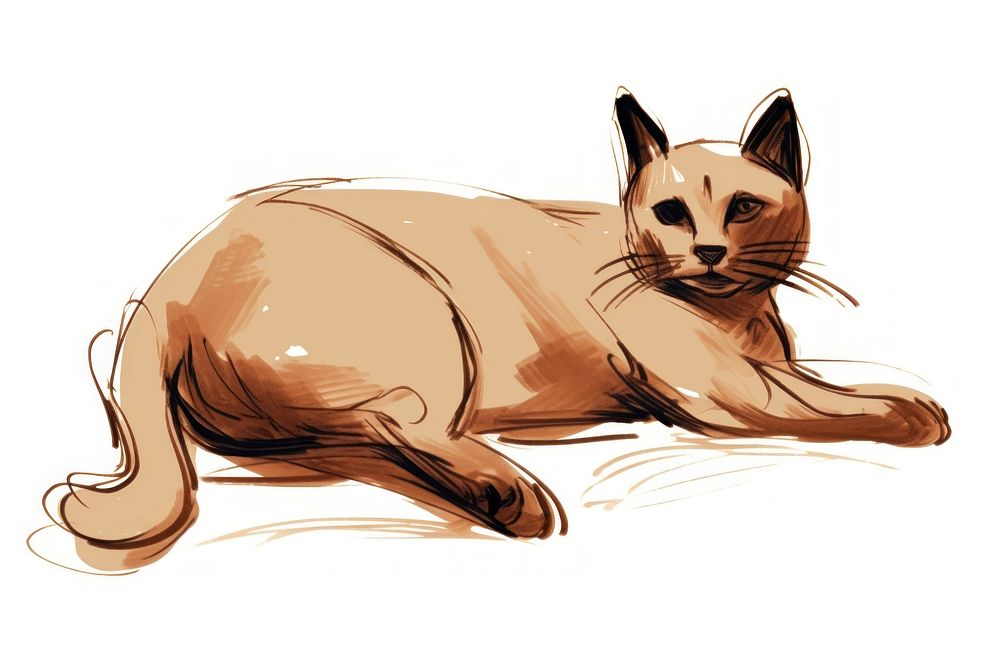 Cat drawing sketch animal. AI generated Image by rawpixel.