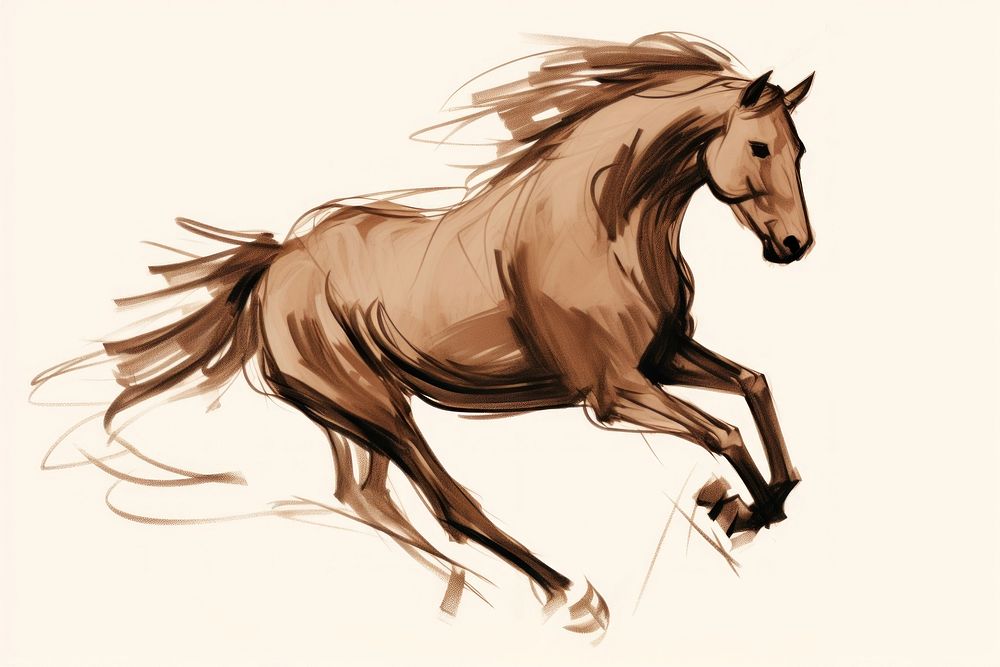 Horse drawing sketch stallion. 