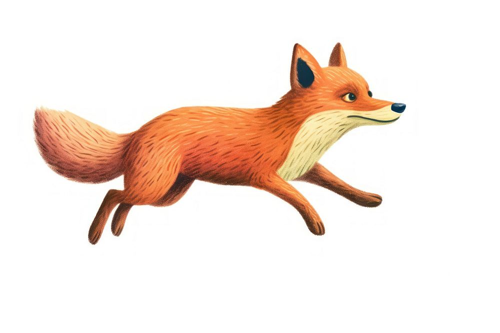 Jumping fox wildlife animal mammal. AI generated Image by rawpixel.