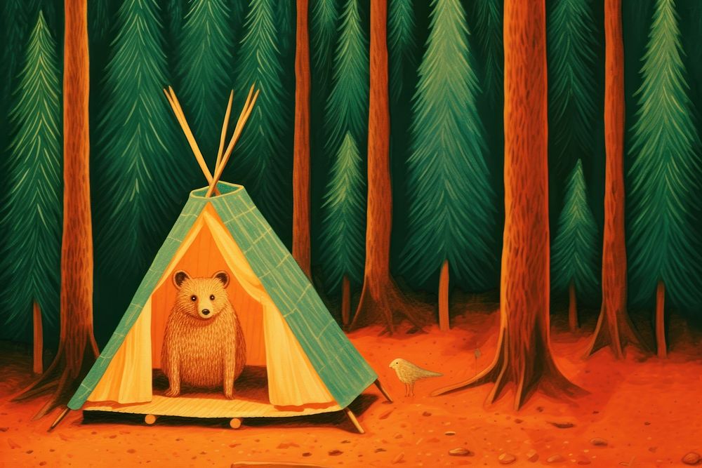 Tent outdoors cartoon camping. AI generated Image by rawpixel.