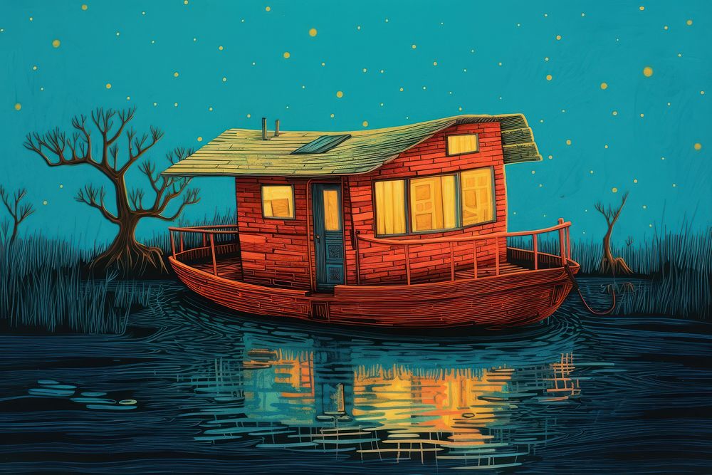 House boat architecture building outdoors. AI generated Image by rawpixel.