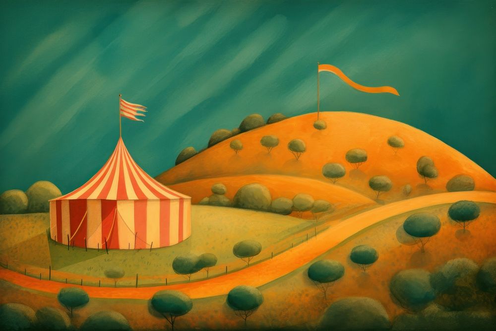 Outdoors circus flag tent. AI generated Image by rawpixel.