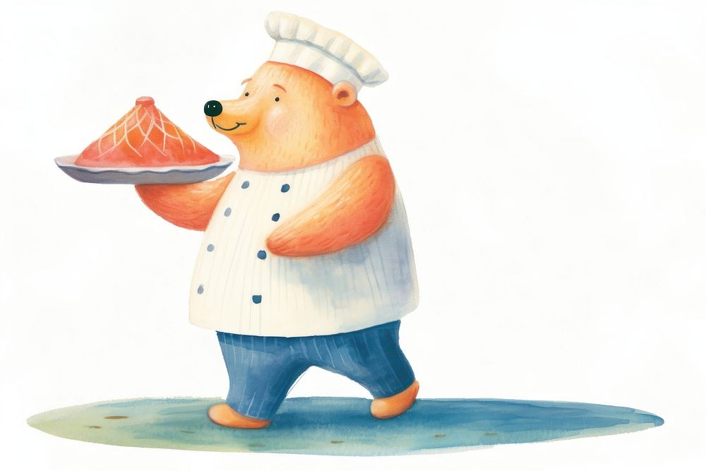 Holding food chef bear. AI generated Image by rawpixel.
