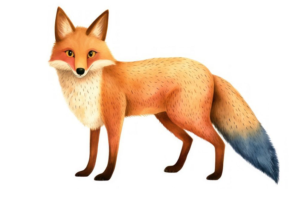 Fox animal mammal white background. AI generated Image by rawpixel.