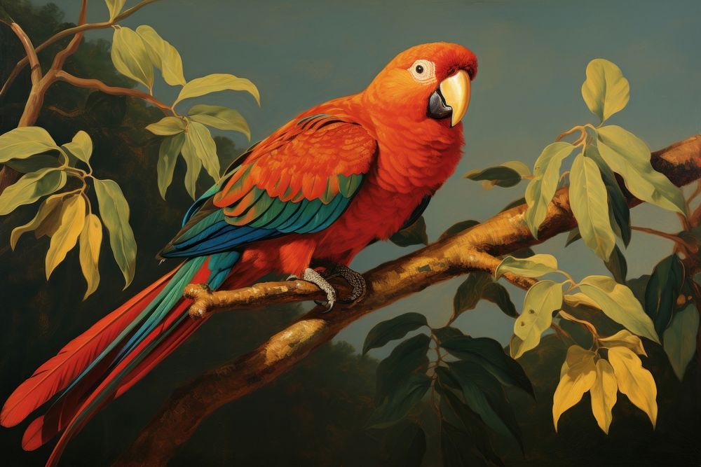 Parrot painting animal bird. AI generated Image by rawpixel.