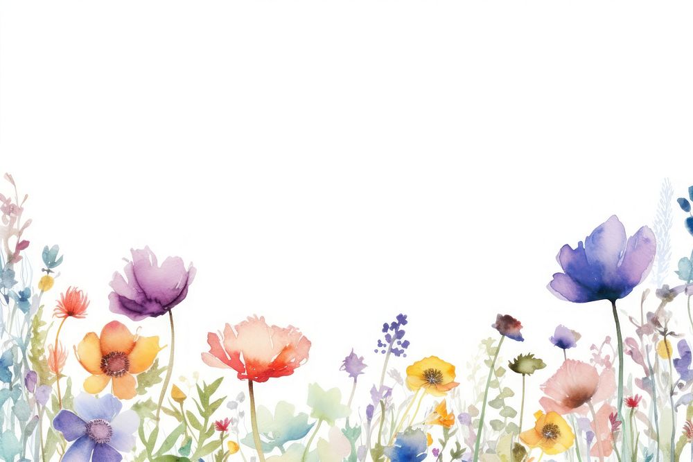 Blooming flowers border outdoors pattern nature. AI generated Image by rawpixel.