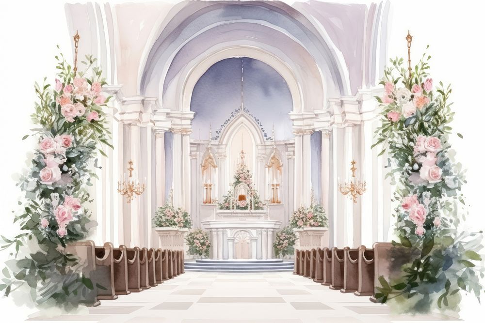 Flower architecture building worship. AI generated Image by rawpixel.