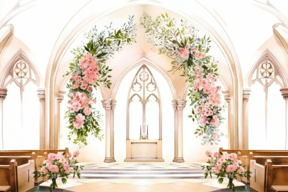 Flower architecture building worship. AI generated Image by rawpixel.