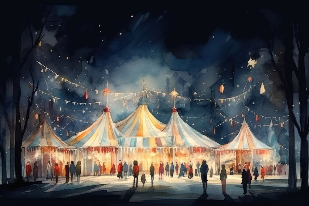 Circus night architecture celebration. AI generated Image by rawpixel.