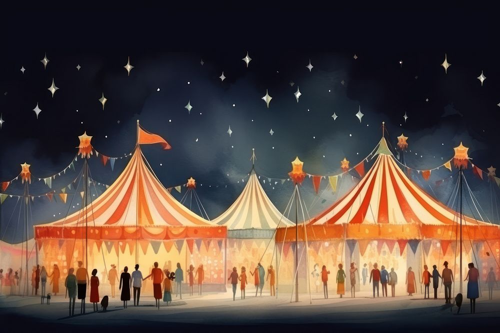 Festival circus recreation night. AI generated Image by rawpixel.