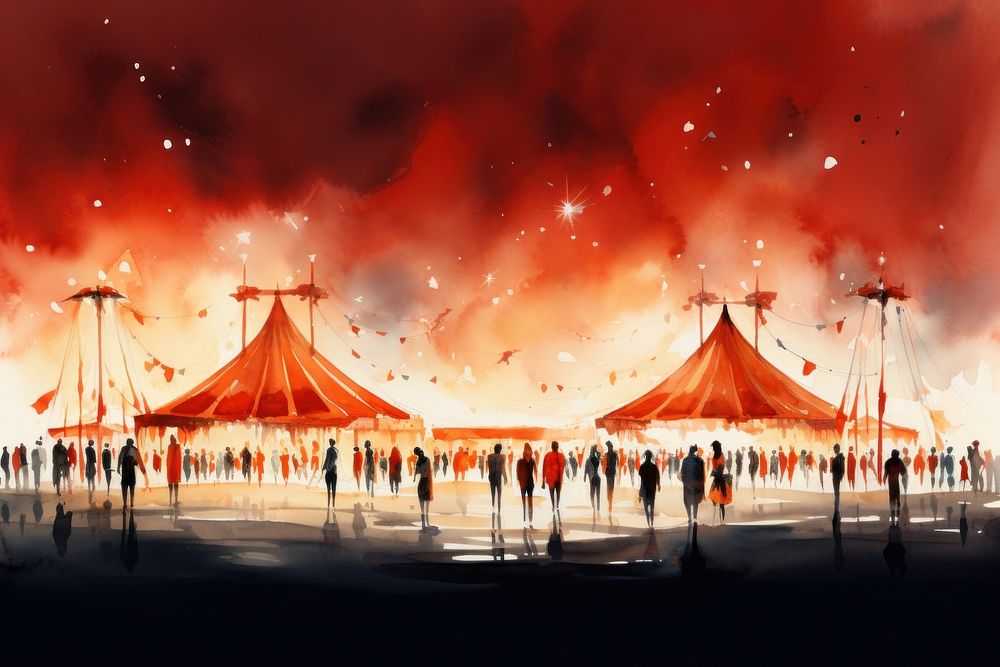 Circus red circus tent festival outdoors night. AI generated Image by rawpixel.