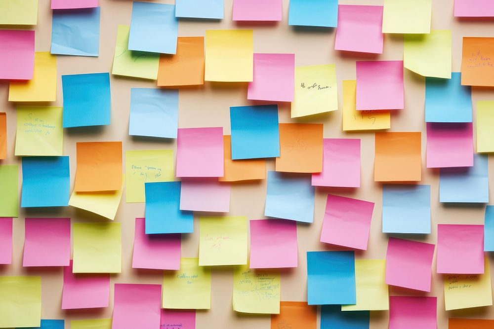 Blank sticky note paper text wall. AI generated Image by rawpixel.