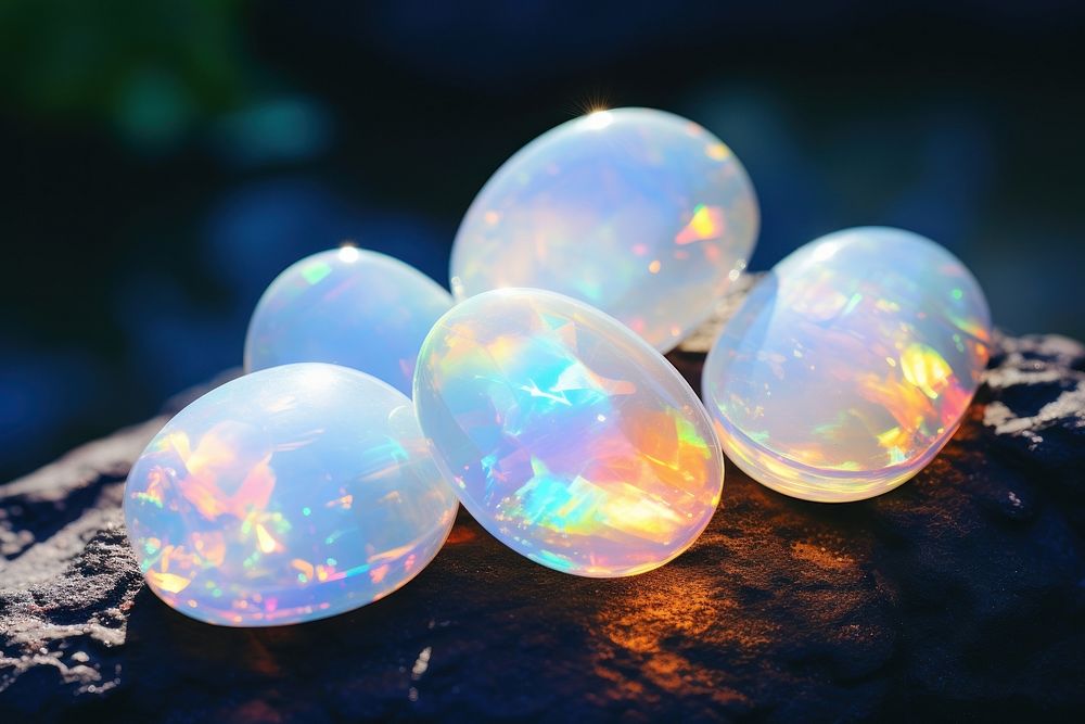 Opal gemstone outdoors jewelry. AI generated Image by rawpixel.