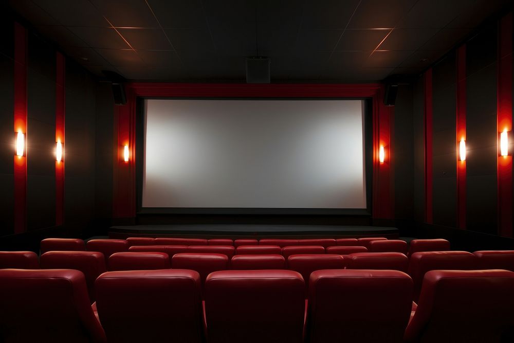 Cinema screen chair red architecture. AI generated Image by rawpixel.