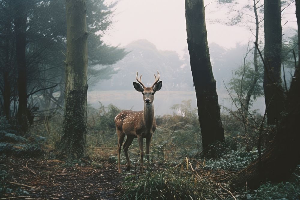 Deer wildlife outdoors woodland. AI generated Image by rawpixel.