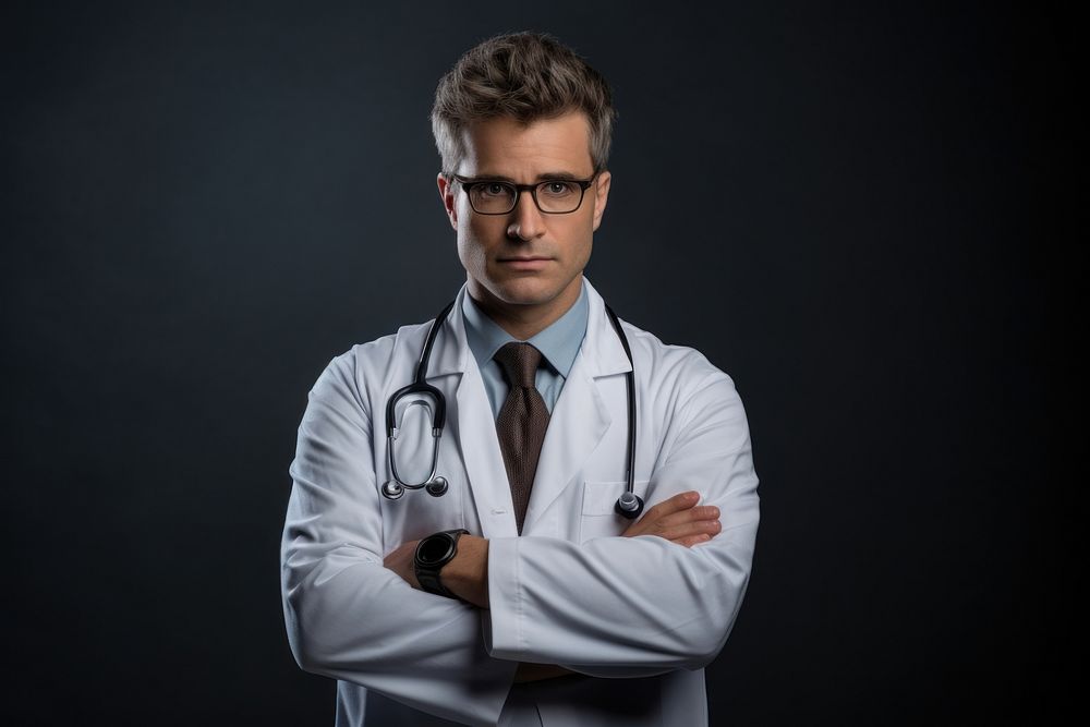Doctor serious adult stethoscope. AI generated Image by rawpixel.