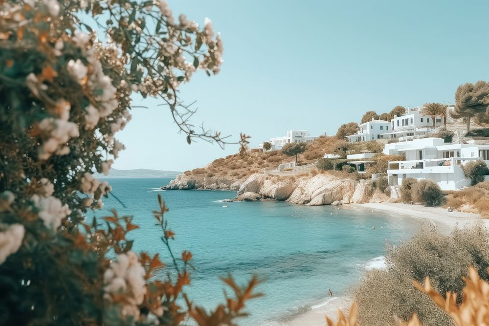 Greece landscape outdoors vacation nature. AI generated Image by rawpixel.