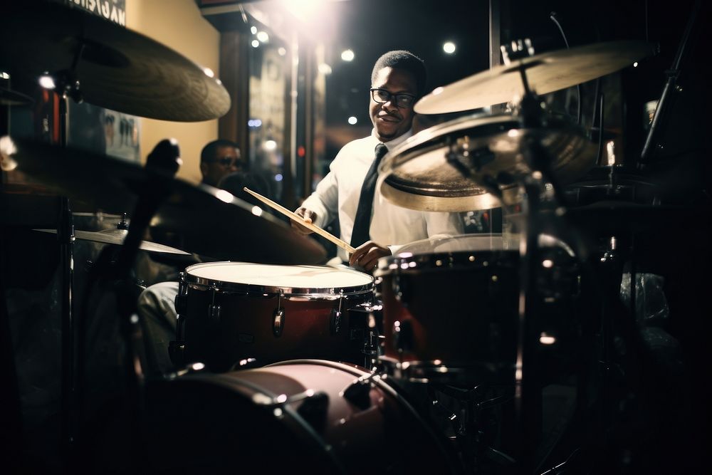 Jazz drum percussion musician drummer. AI generated Image by rawpixel.