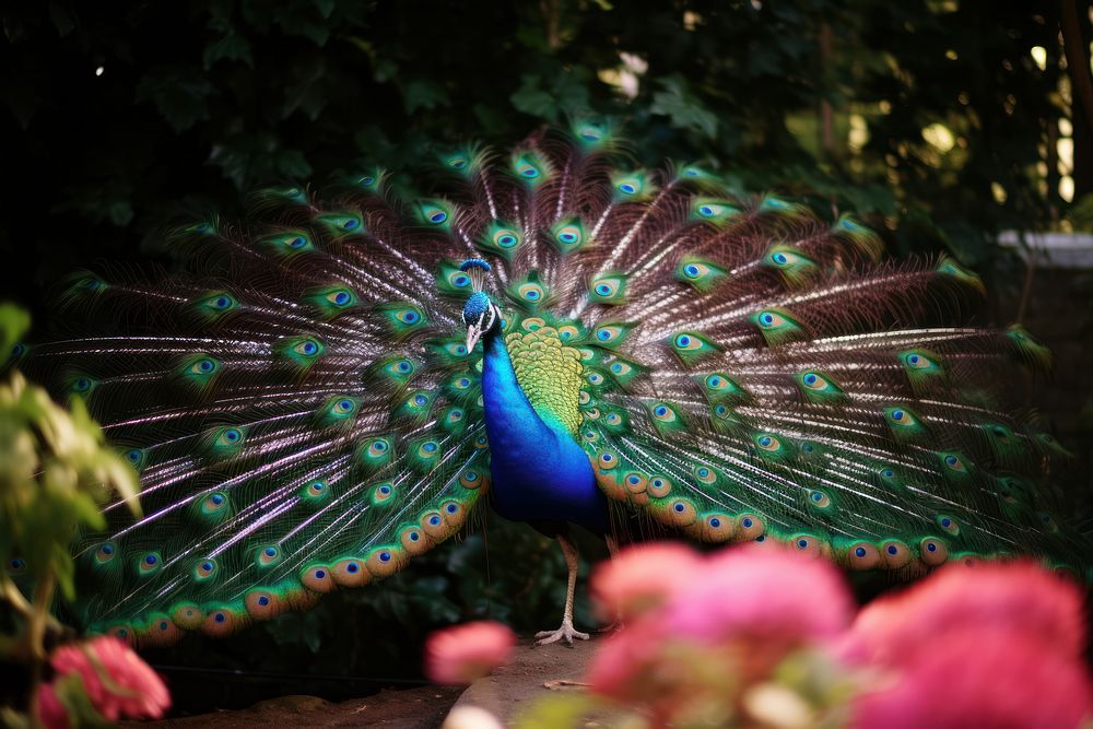 Peacock animal bird fragility. AI generated Image by rawpixel.