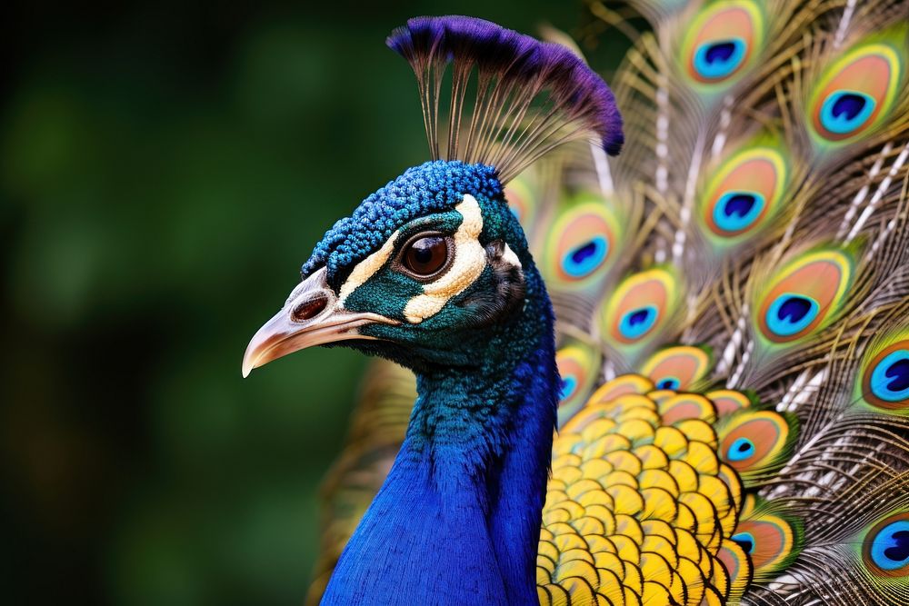 Peacock animal bird beak. AI generated Image by rawpixel.