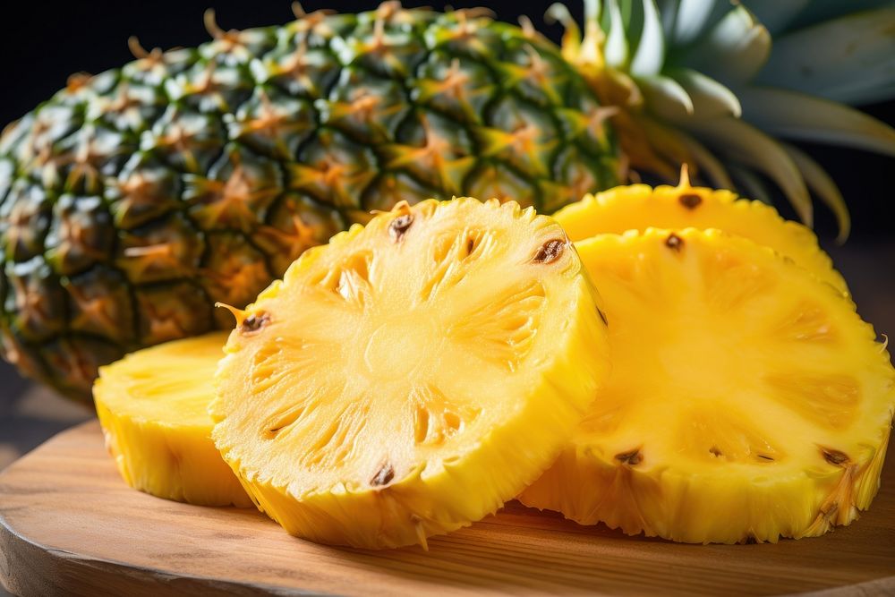 Pineapple fruit slice juicy. AI generated Image by rawpixel.
