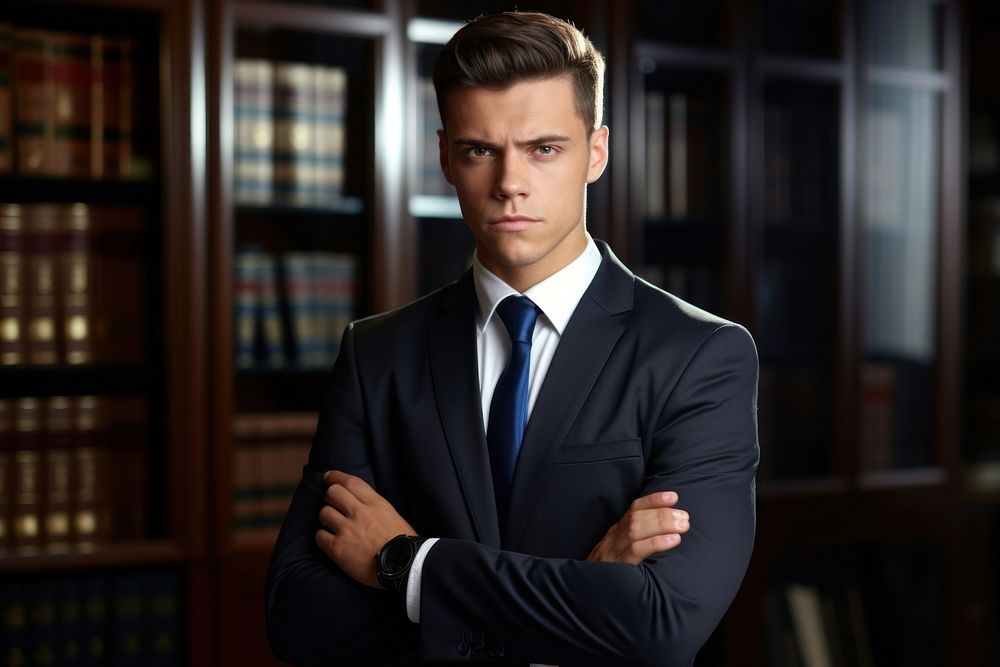 Professional lawyer publication portrait serious. AI generated Image by rawpixel.