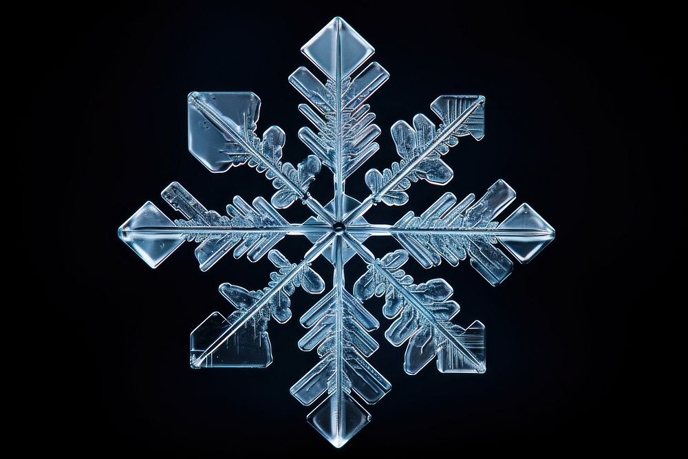 Snowflake black background christmas freezing. AI generated Image by rawpixel.