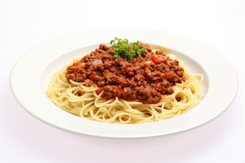 Spaghetti plate pasta food fettuccine. AI generated Image by rawpixel.