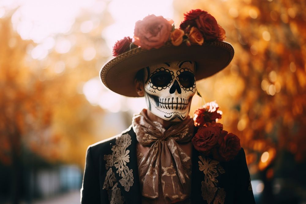 Dia de muertos halloween festival adult. AI generated Image by rawpixel.