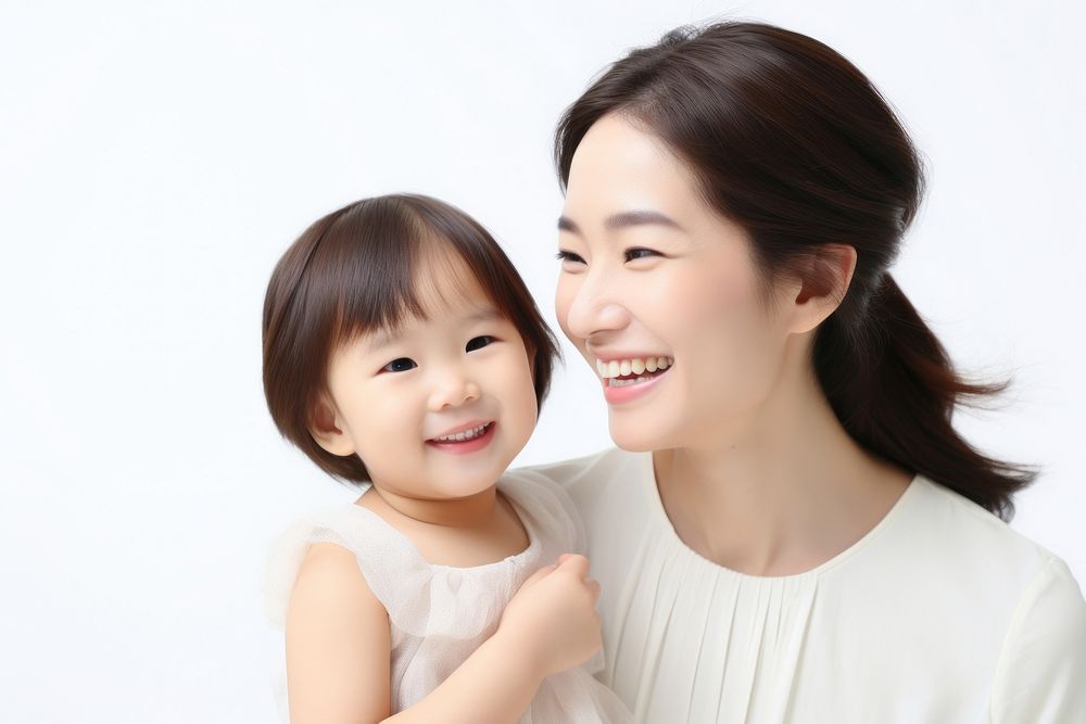 Asian mother smiling family child. AI generated Image by rawpixel.