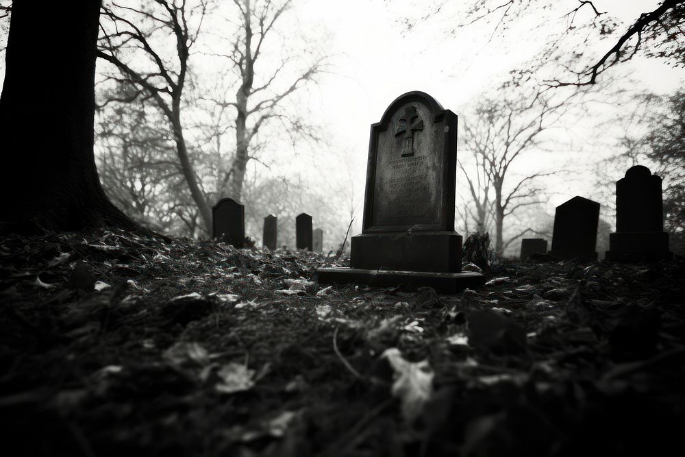 Gravestone gravestone tombstone cemetery. AI generated Image by rawpixel.